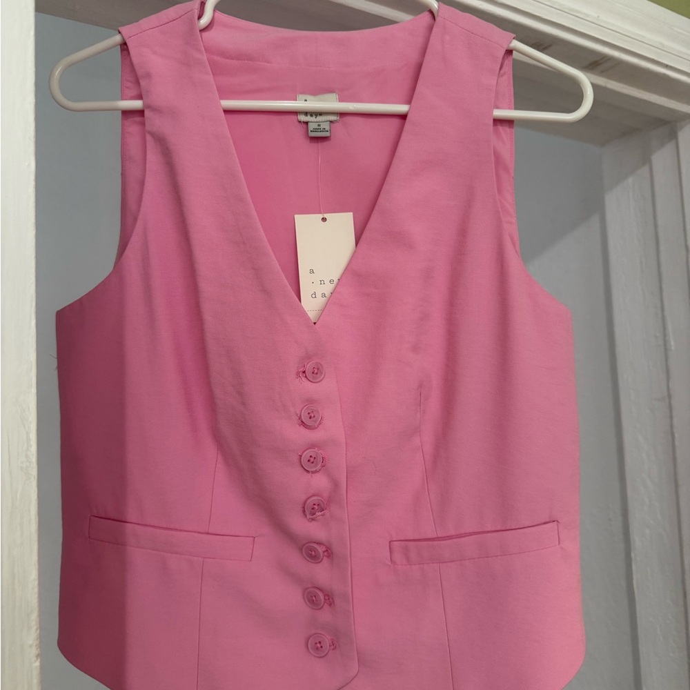 Pink Blazer Vest